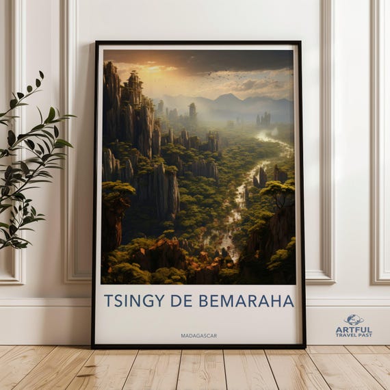Tsingy De Bemaraha Wall Art Madagascar Landscape Print Nature Scenery Poster Historical Landmark Decor Cultural Architecture Photo