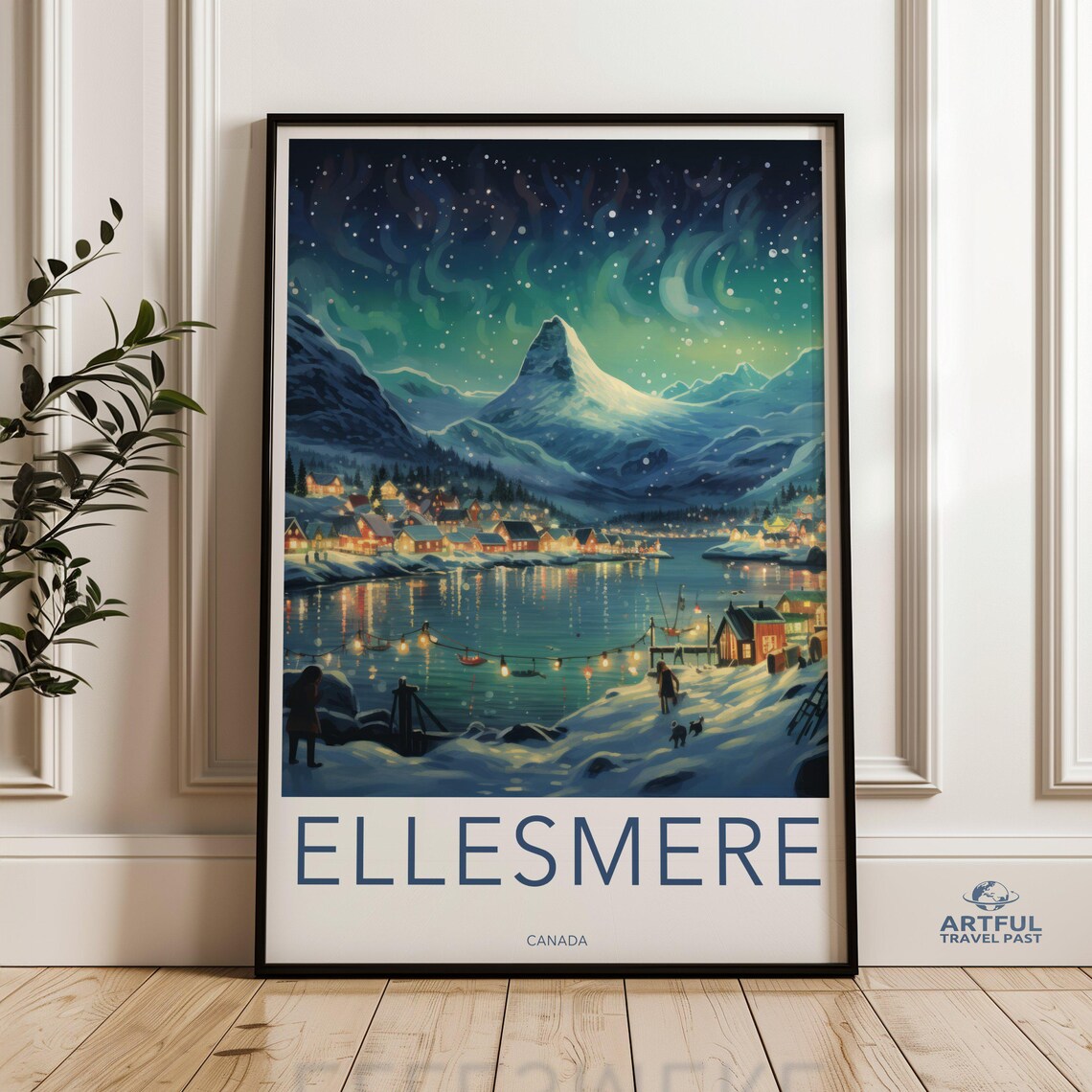 Northern Lights Over Ellesmere Travel Poster