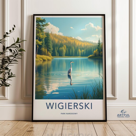 Wigierski National Park Heron Lake Autumn Forest Travel Poster