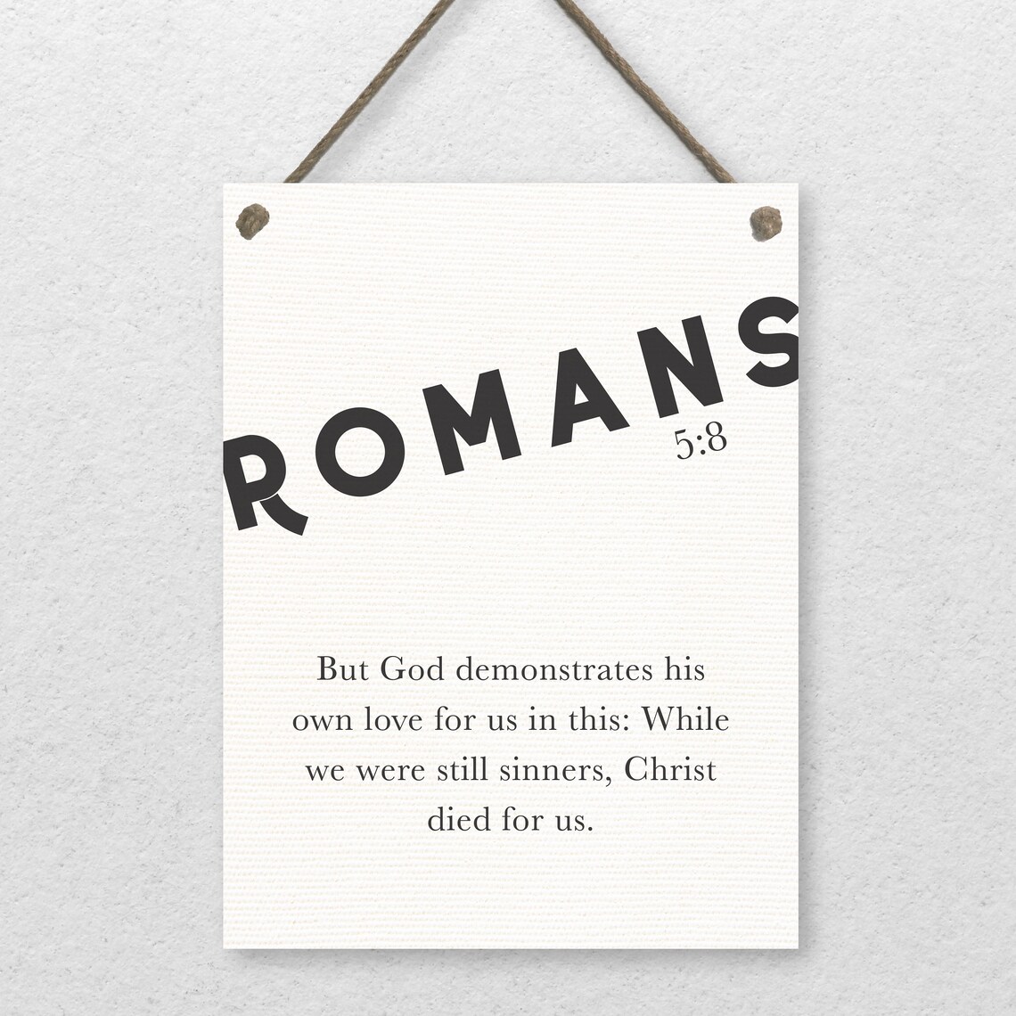 Romans 5:8 Bible Verse Christ Died for Us Christian Scripture Wall Poster - Image 2