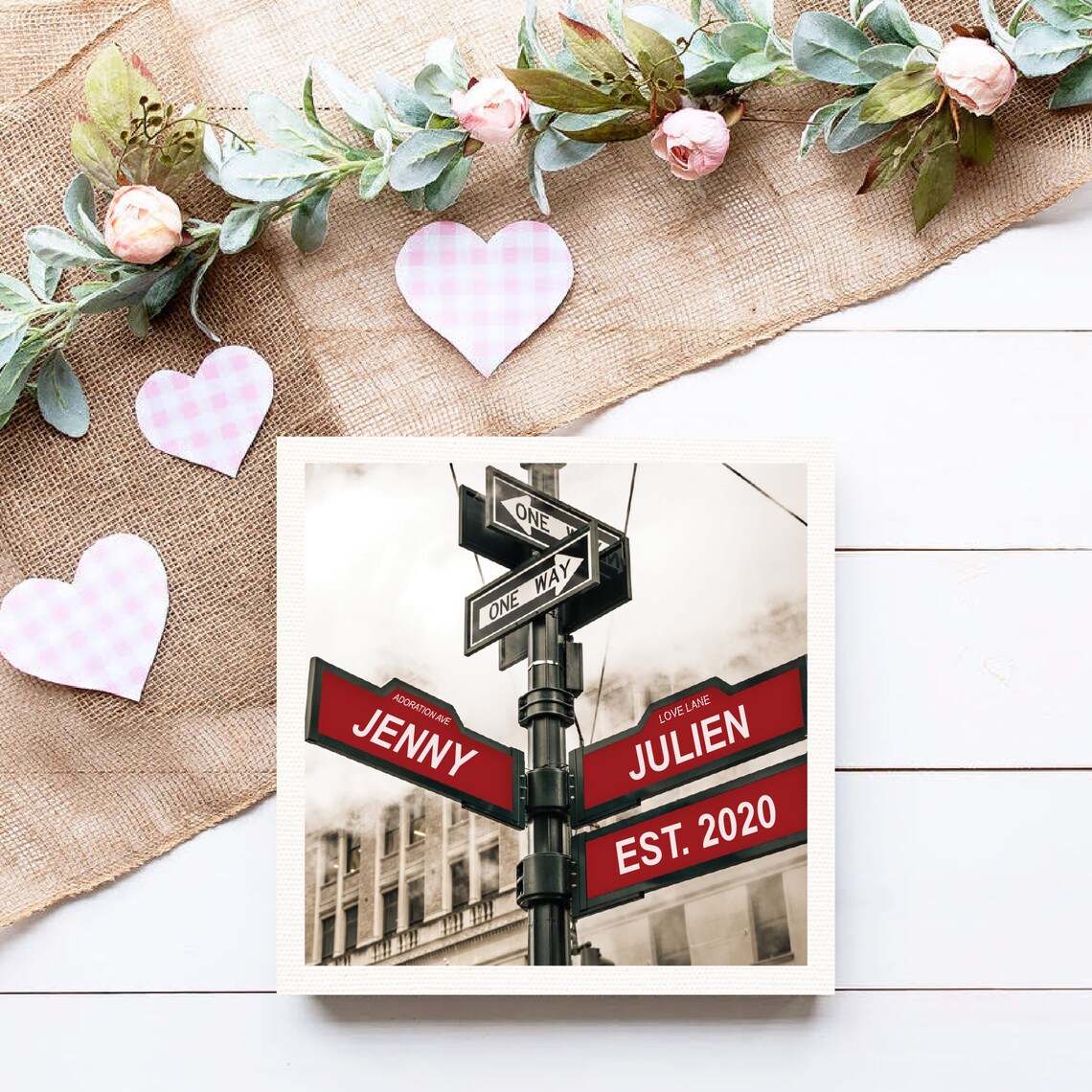 Adoration Ave Love Lane Personalized Street Sign Art Print - Image 3