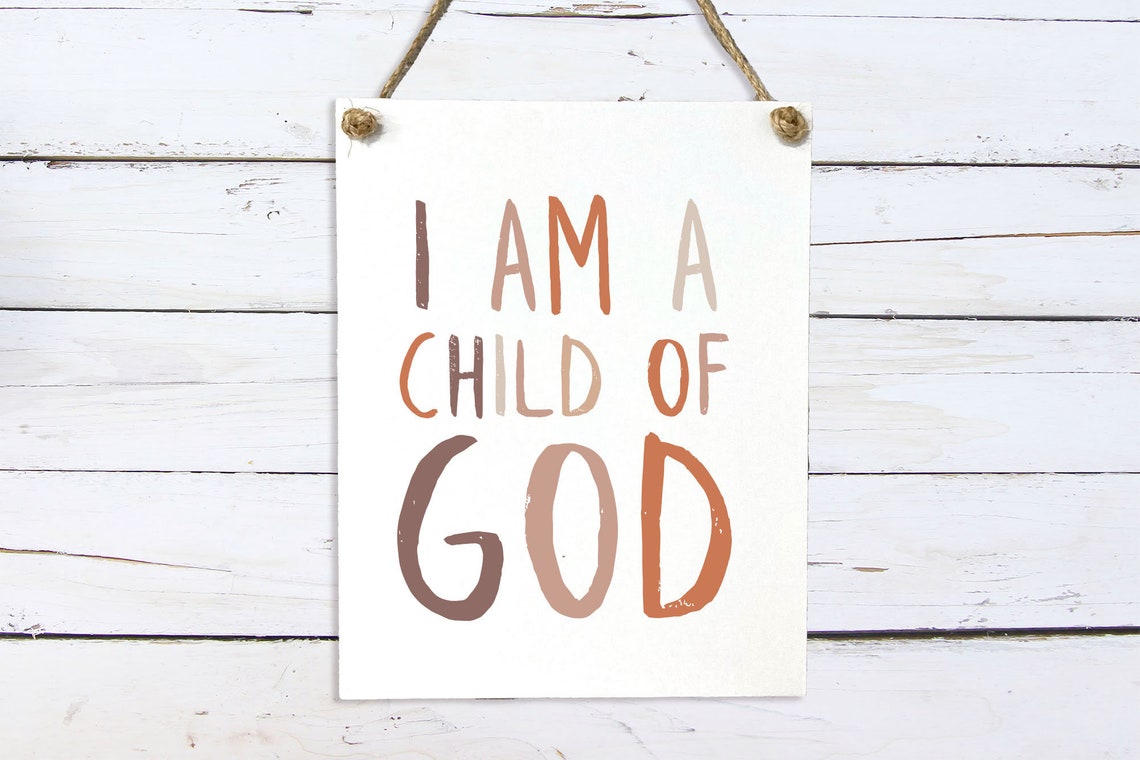 I Am A Child Of God Boho Religious Nursery Easter Gift Bible Verse Kids Bedroom Decor Framed Unframed And Rope Board Options - Image 2