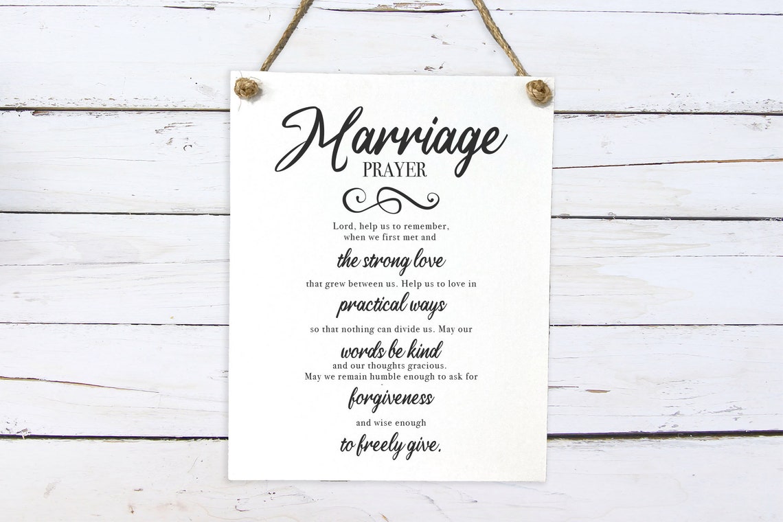 Marriage Prayer Script Print for Newlyweds Christian Wall Decor - Image 2