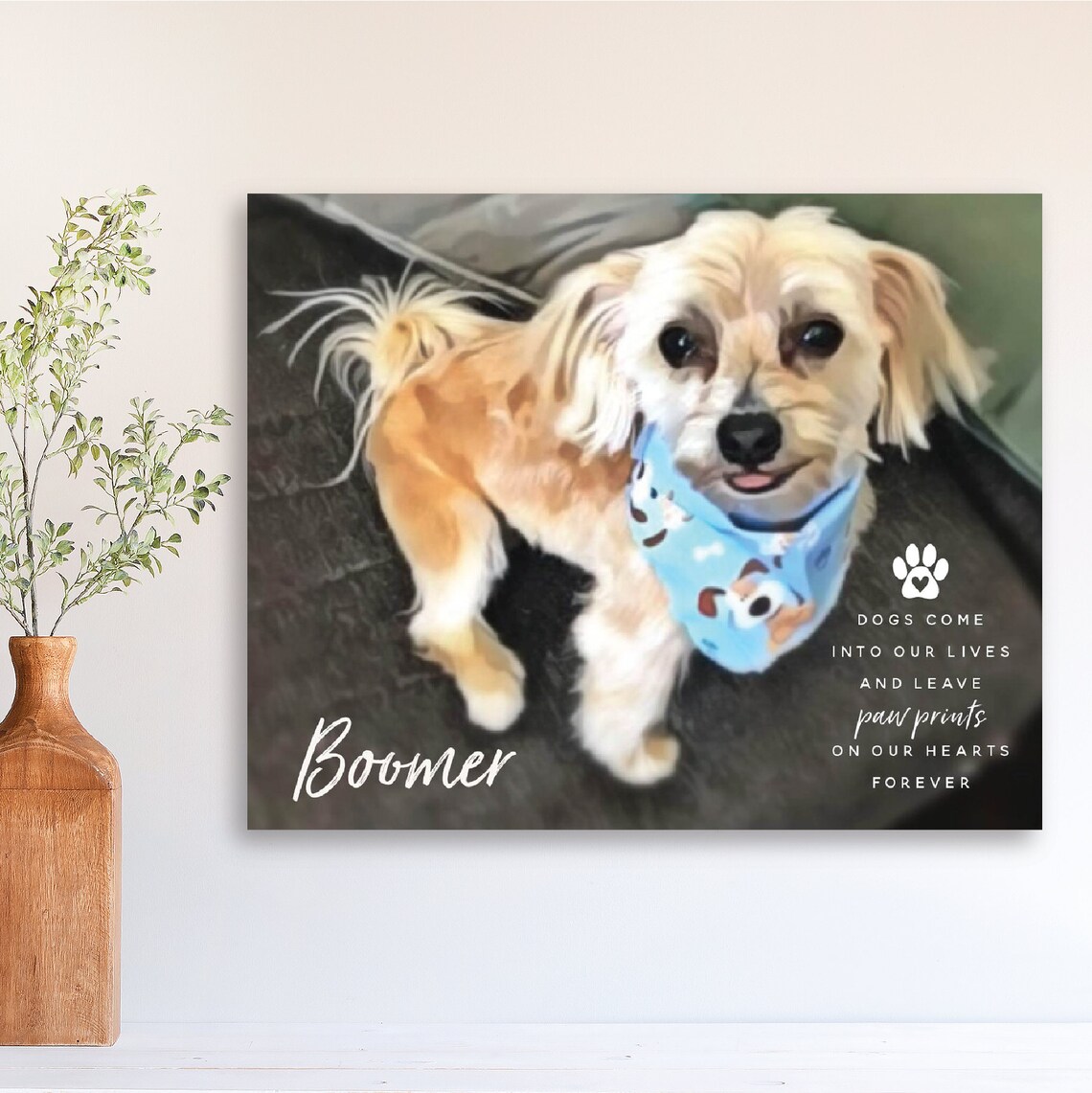 Frankie Dog Memorial Tribute Poster with Paw Heart Keepsake Quote - Image 3