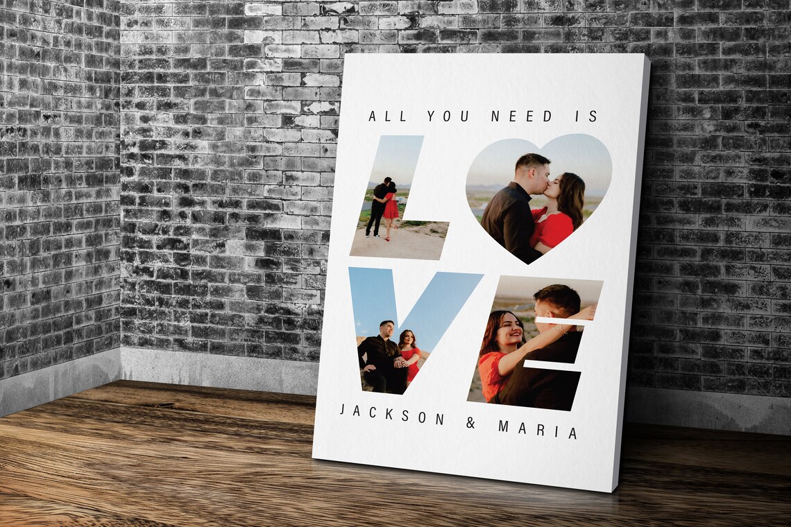 All You Need Is Love Jackson Maria Couples Photo Collage Poster - Image 3