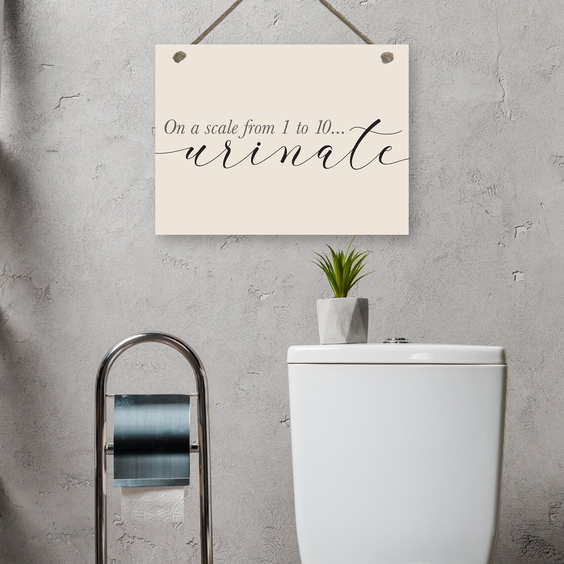 On a Scale from 1 to 10 Urinate Funny Adult Bathroom Pun Poster - Image 2