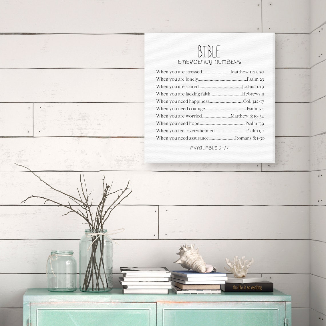 Bible Emergency Numbers Christian Scripture Verses Faith Wall Poster - Image 3