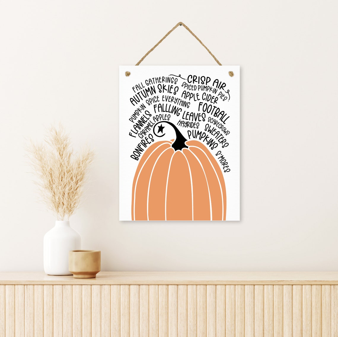 All Things Fall Pumpkin Word Art Collage Autumn Farmhouse Poster - Image 2