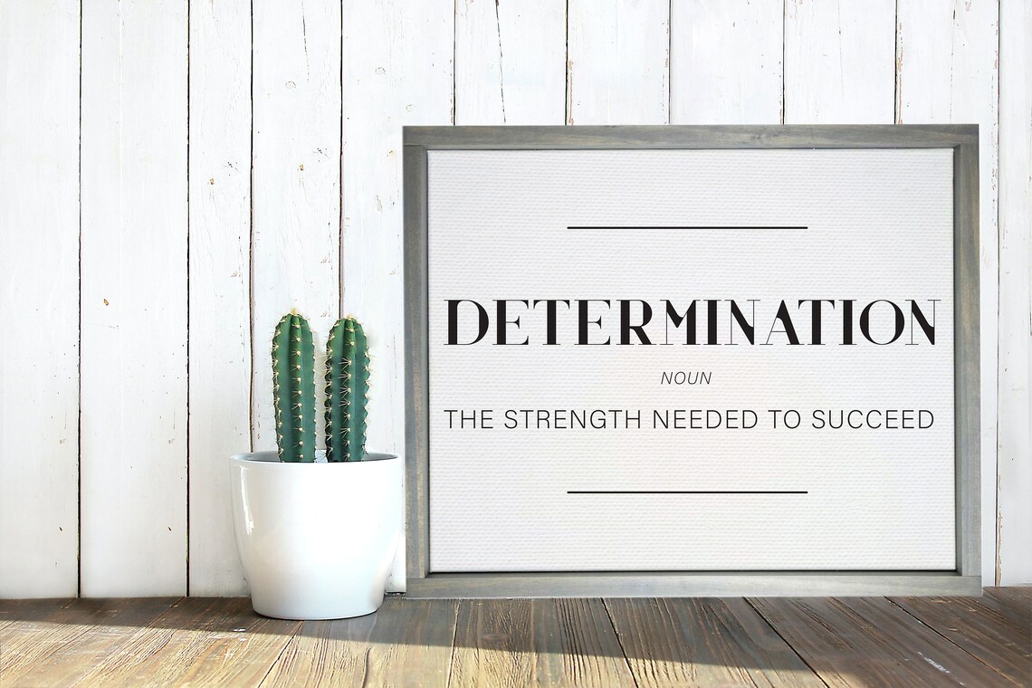 The Definition Of Determination Inspirational Office Decor Motivational Work Signs Positivity Inspiring Wall Hangings - Image 3