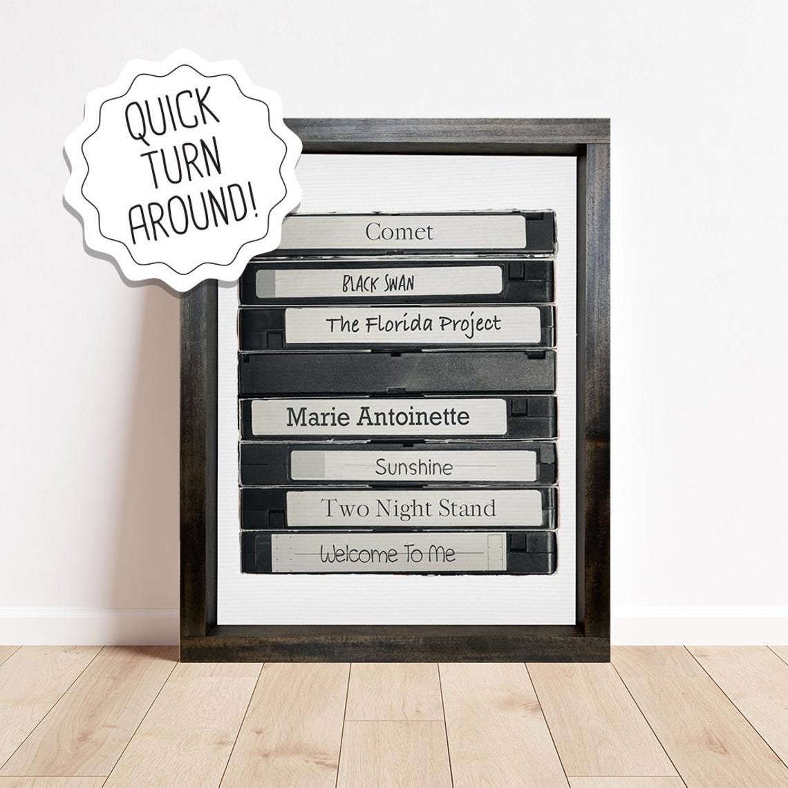 Favorite Movies VHS Tape Stack Custom Movie Buff Theater Room Poster