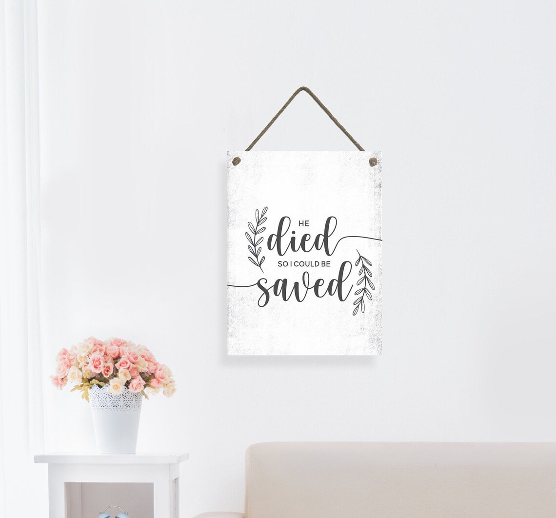 He Died So I Could Be Saved, Easter Quote Art Print - Image 2