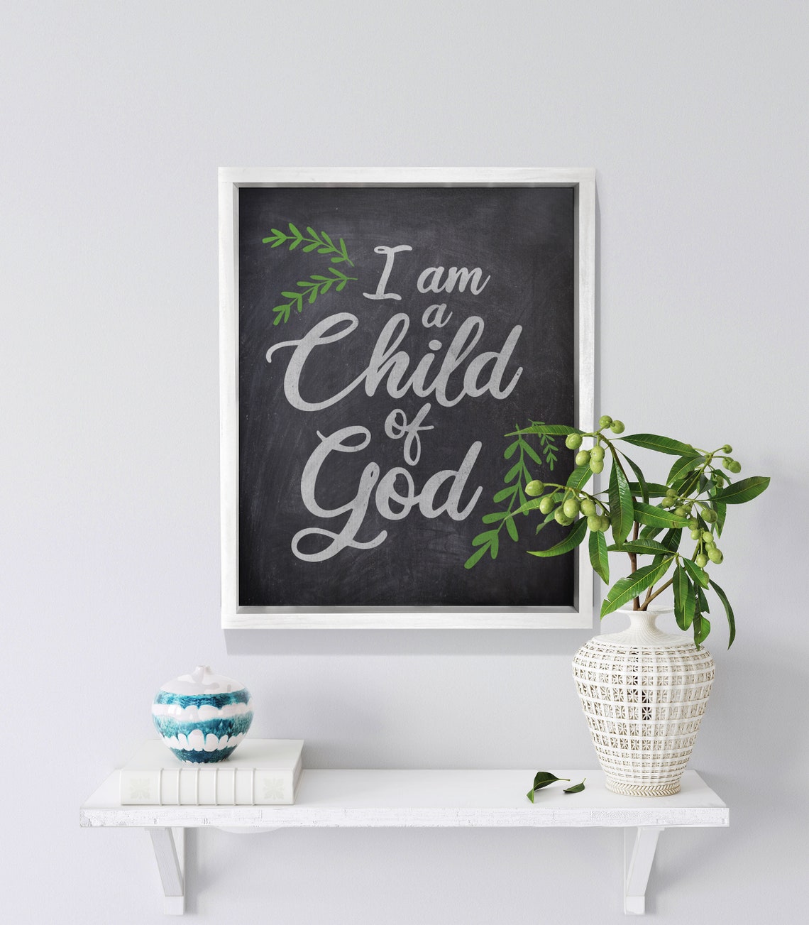 I Am A Child Of God Faux Chalkboard Framed Wall Decor Religious Wall Decor Easter Decor Vacation Bible School Wall Hangings - Image 2