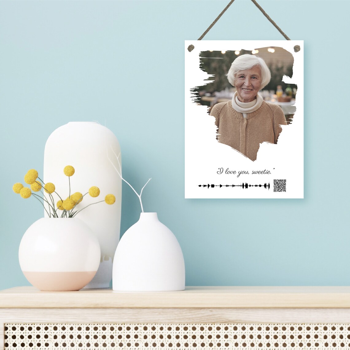 I Love You Sweetie Soundwave Art with QR Code Memorial Photo Poster - Image 2