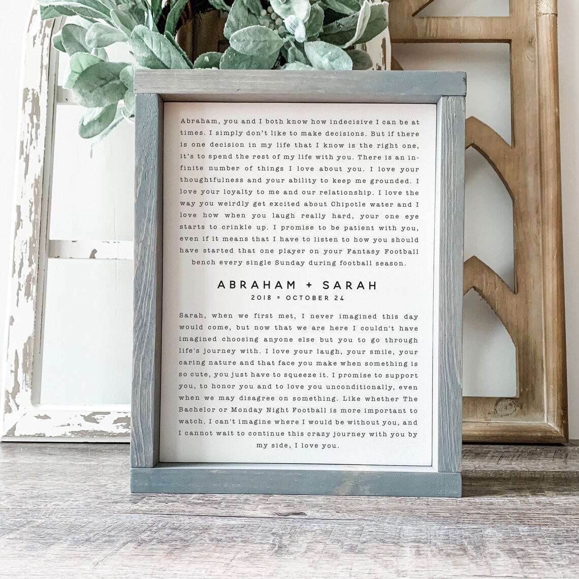 Our Vows Custom Names Dates Wedding Anniversary Gift
