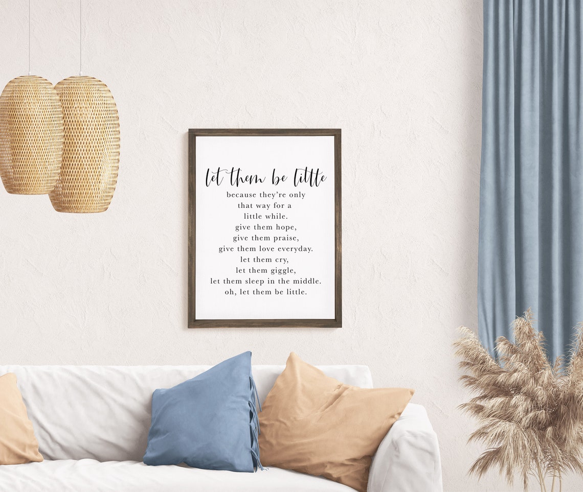 Let Them Be Little Poem Nursery Mom Keepsake Quote Wall Poster - Image 3