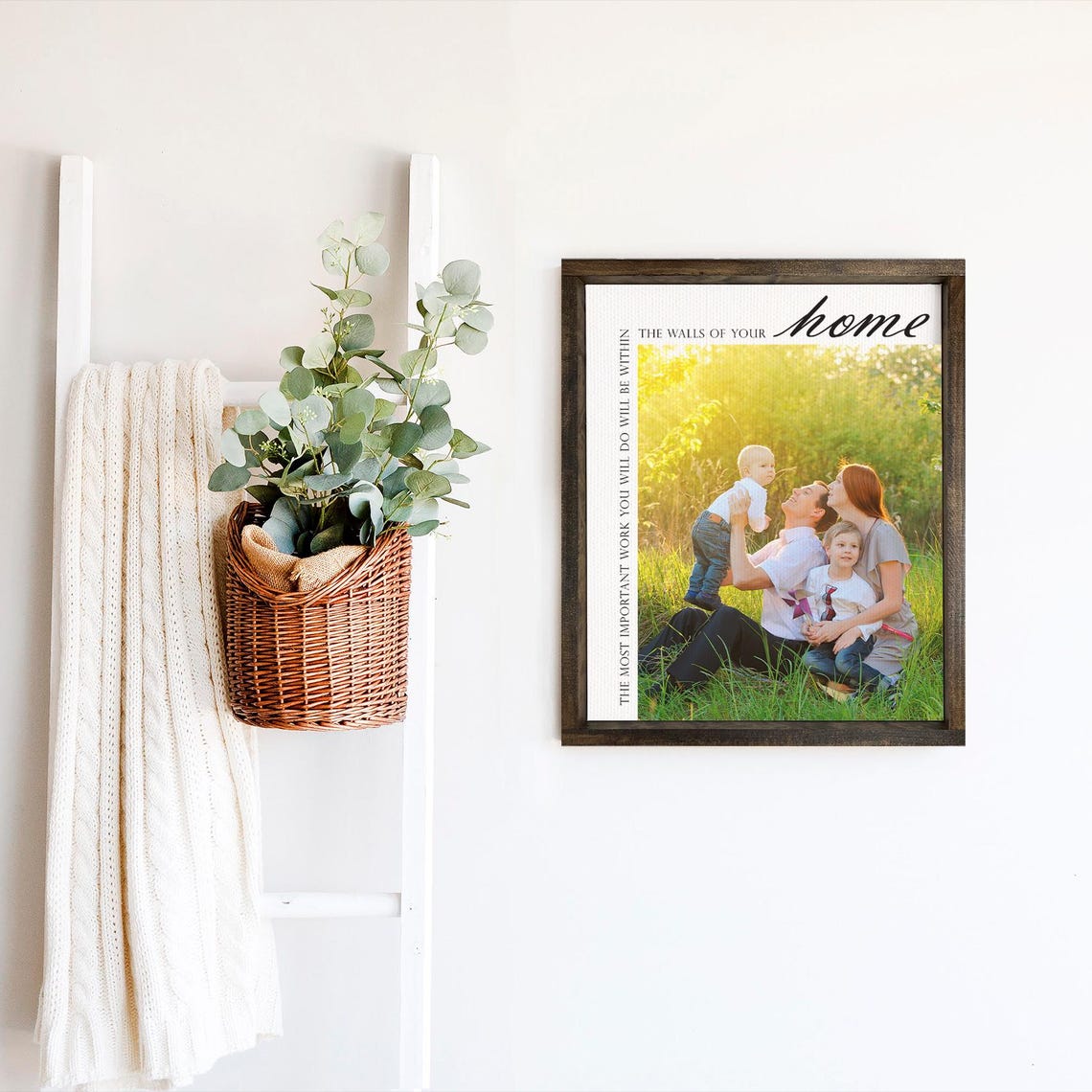 Personalized Photo Frame Most Important Work Home Quote Poster - Image 2