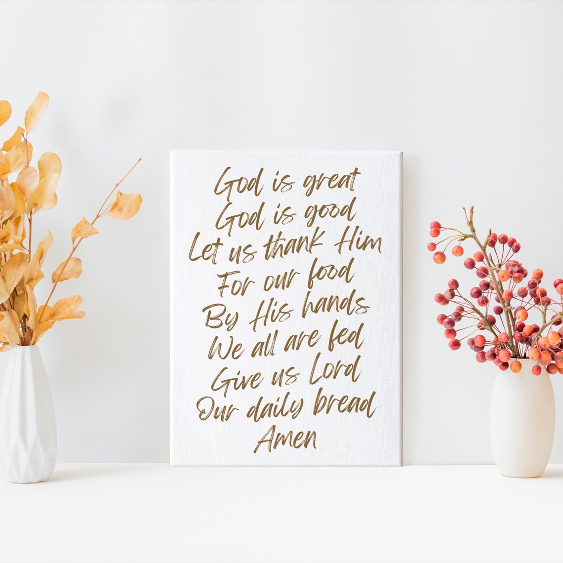 God Is Great God Is Good Mealtime Prayer Thanks Daily Bread Sign Poster - Image 3