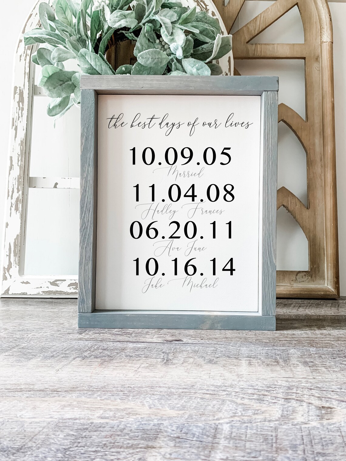 The Best Days of Our Lives Kids Birth Dates Family Sign Poster - Image 2