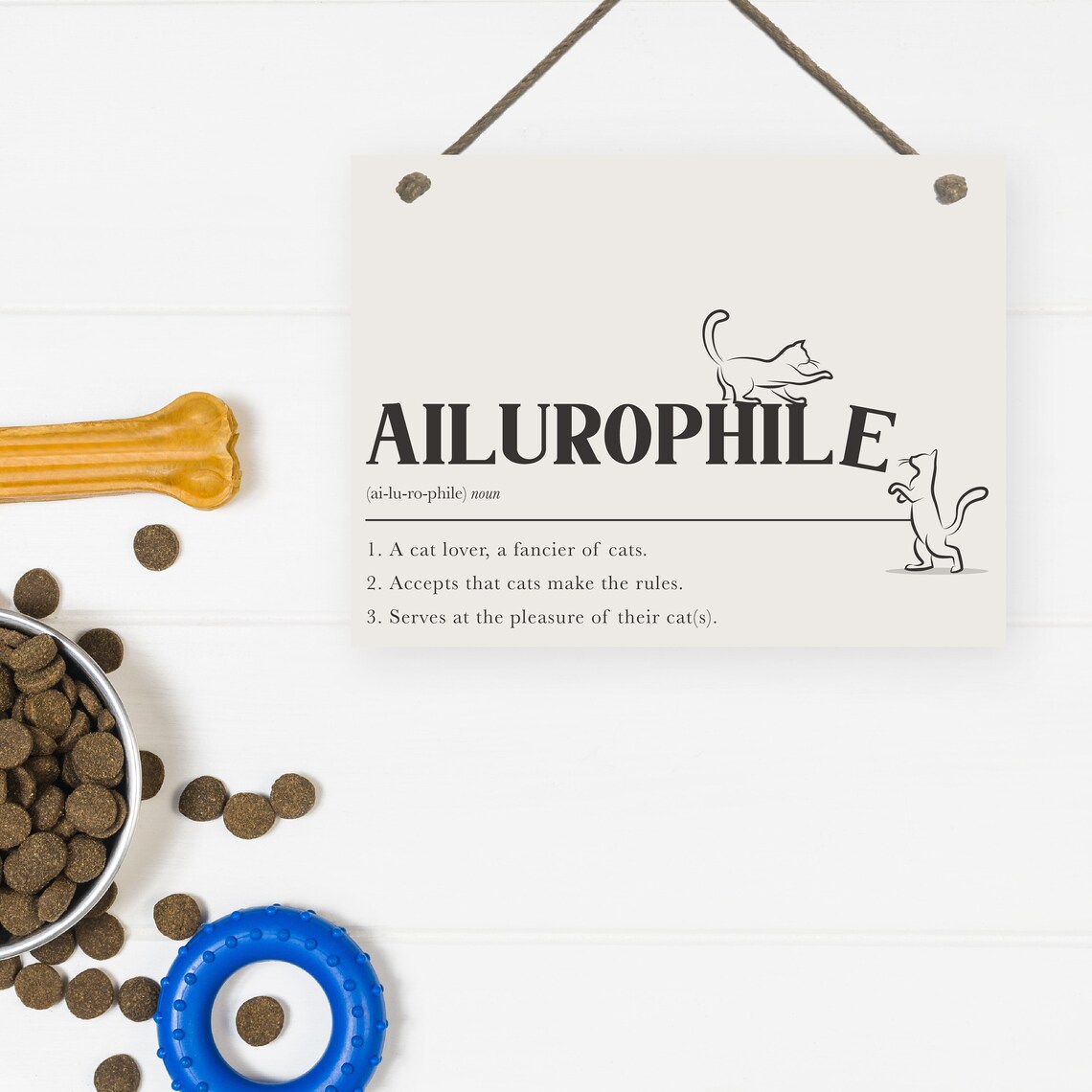 Ailurophile Definition Funny Cat Lover Sign Art Print - Image 2
