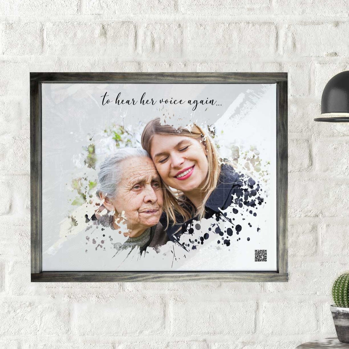 Custom Memorial Photo Canvas "To Hear Her Voice Again" Tribute Poster - Image 3