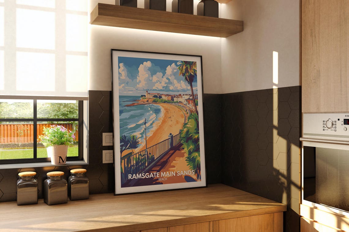 Ramsgate Main Sands Beach Kent England Vintage Travel Poster - Image 2