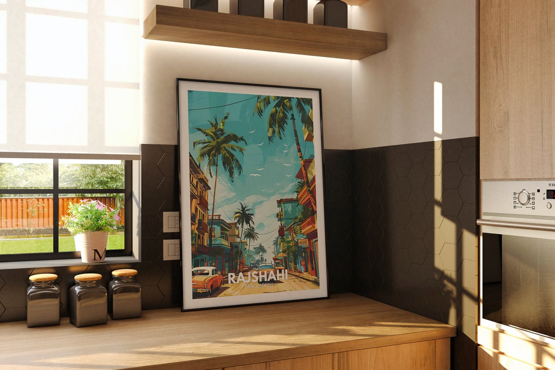 Rajshahi Print Rajshahi Travel Poster Bangladesh Wall Art Print Bangladesh Home Decor Travel Wall Art Decor Unique City Poster - Image 2