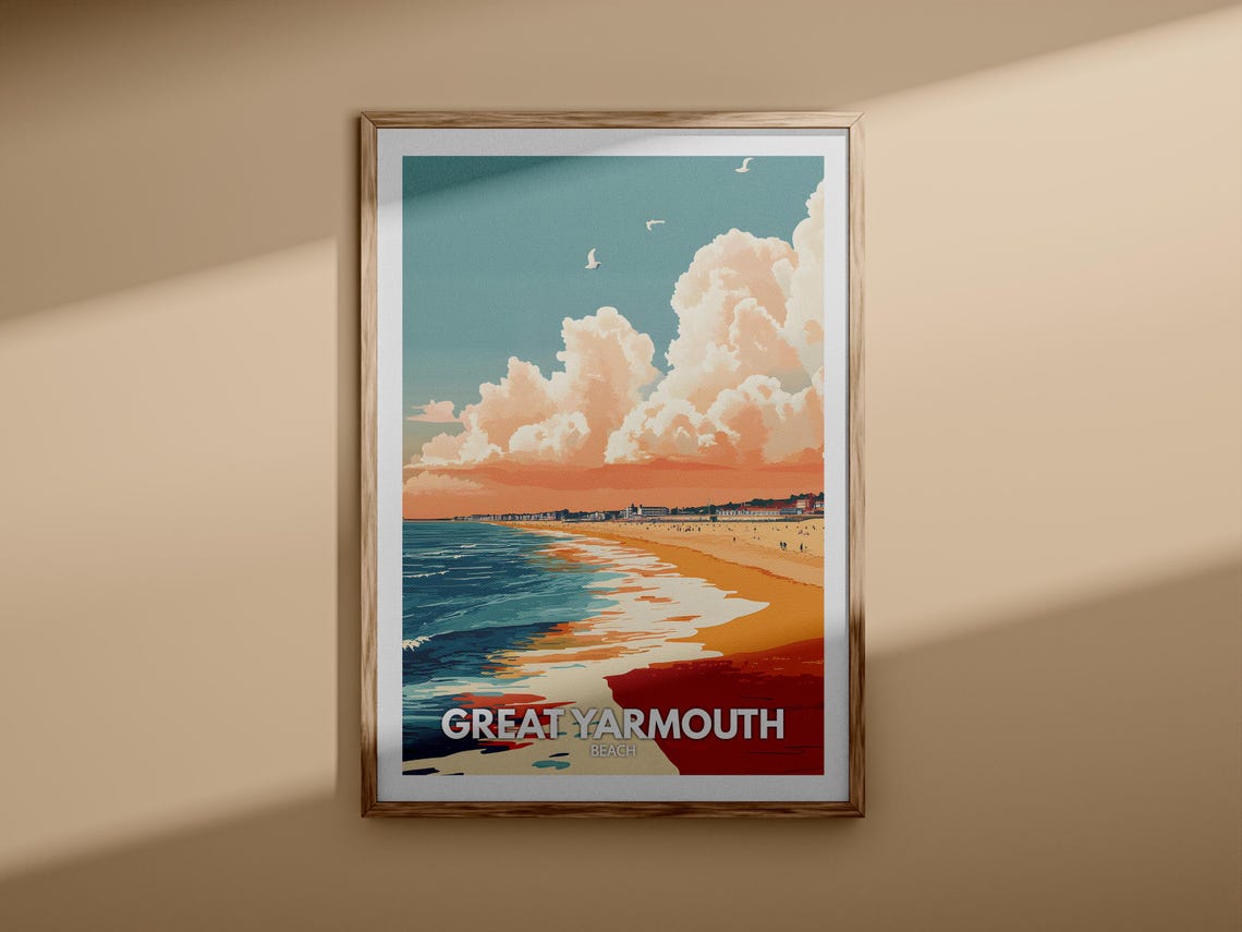 Great Yarmouth Beach England Sunset Shore Vintage Travel Poster - Image 3