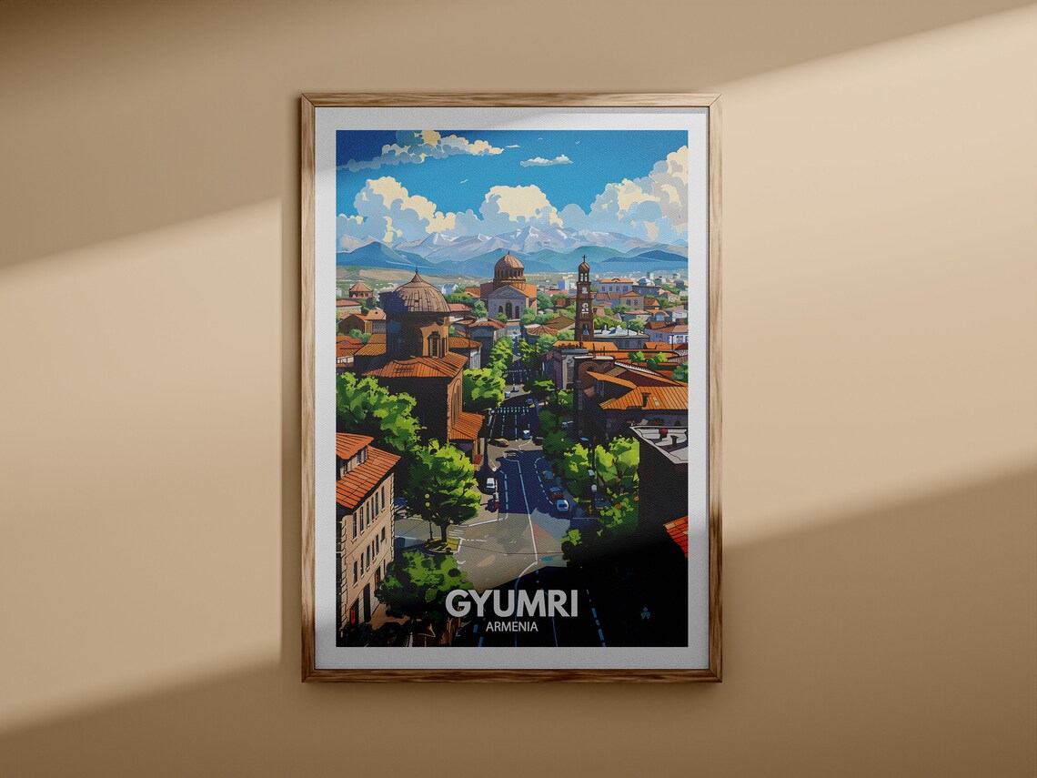 Gyumri Armenia Historic Churches Street Vintage Travel Poster - Image 3