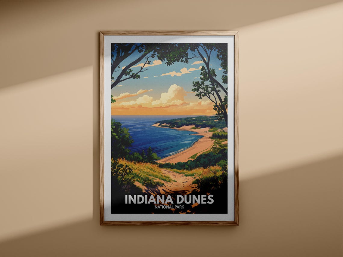 Indiana Dunes Print Indiana Dunes National Park Poster United States National Parks Art United States Travel Poster Nature Prints - Image 3