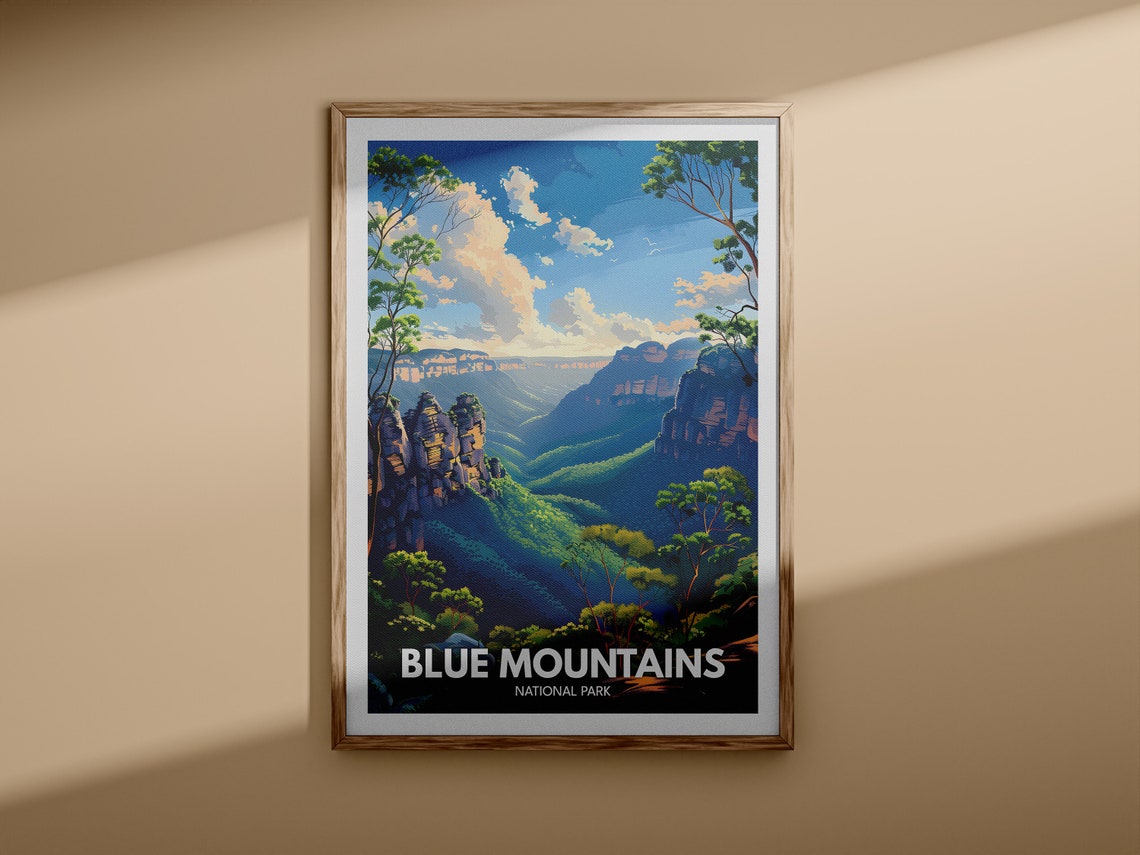 Blue Mountains National Park Australia Valley View Travel Poster - Image 3