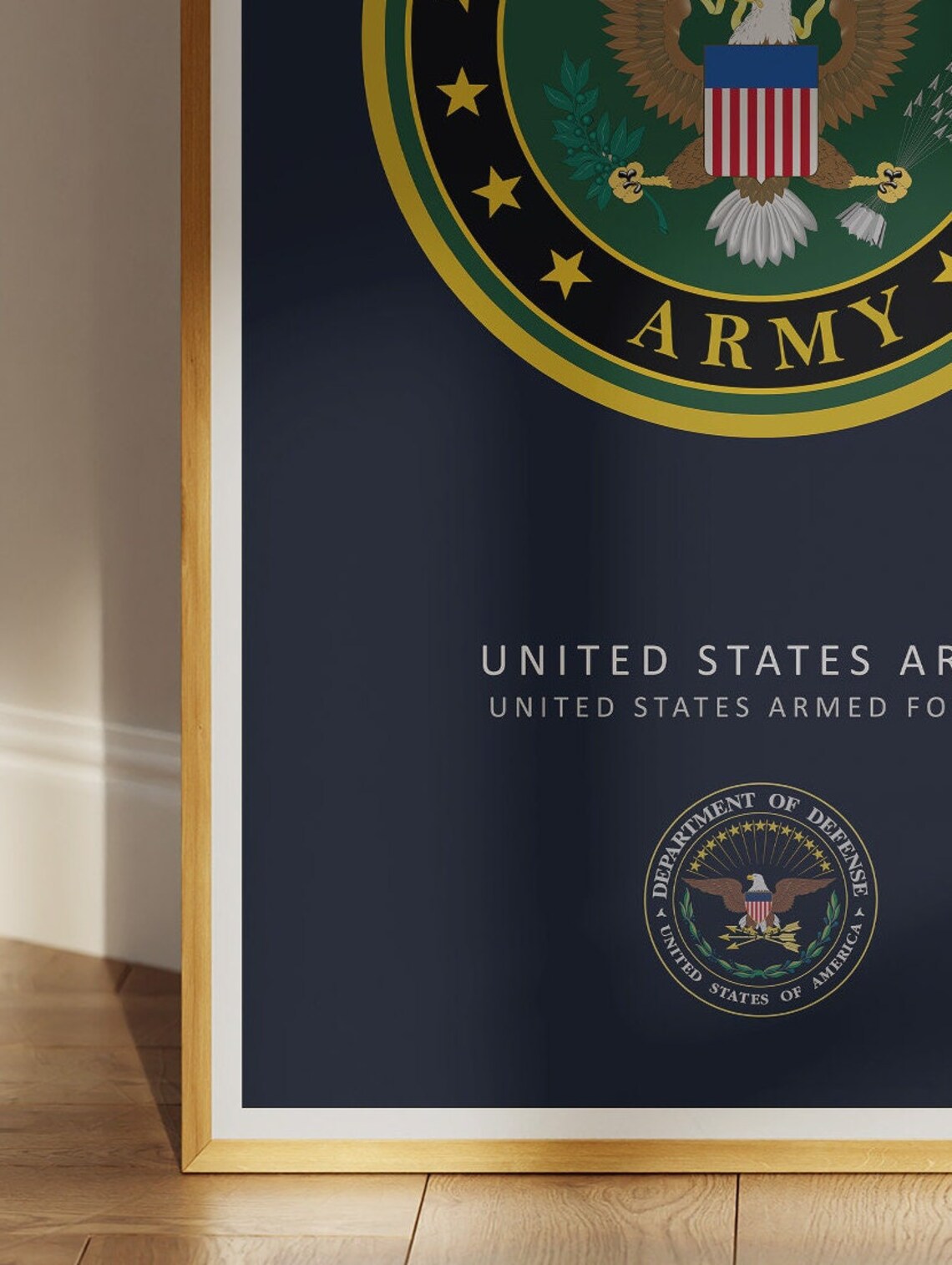 United States Army Official Seal Dark Navy Military Emblem Wall Poster - Image 3