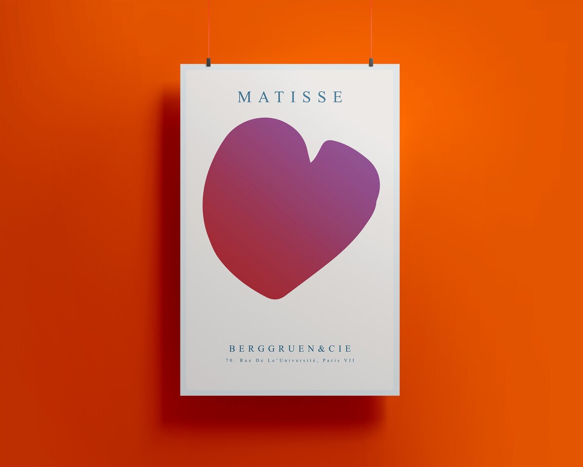 Henri Matisse The Heart Pink Magenta Love Shape Berggruen Poster - Image 2