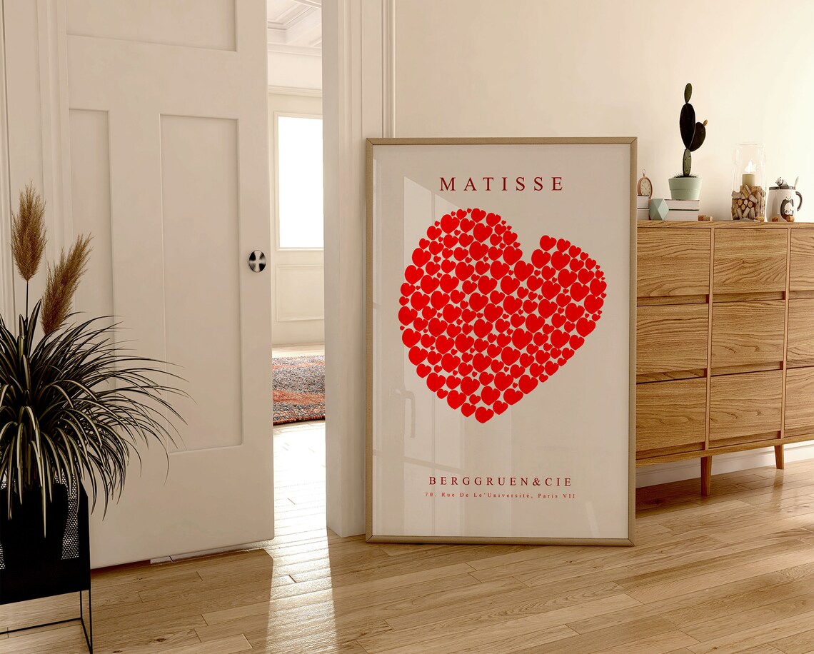 Henri Matisse The Heart Red Hearts Mosaic Paris Exhibition Art Poster - Image 3