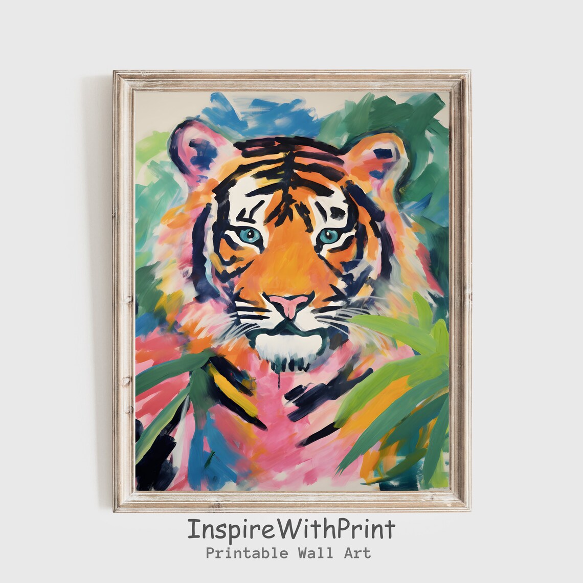 Matisse-Inspired Tiger Tropical Jungle Art Print