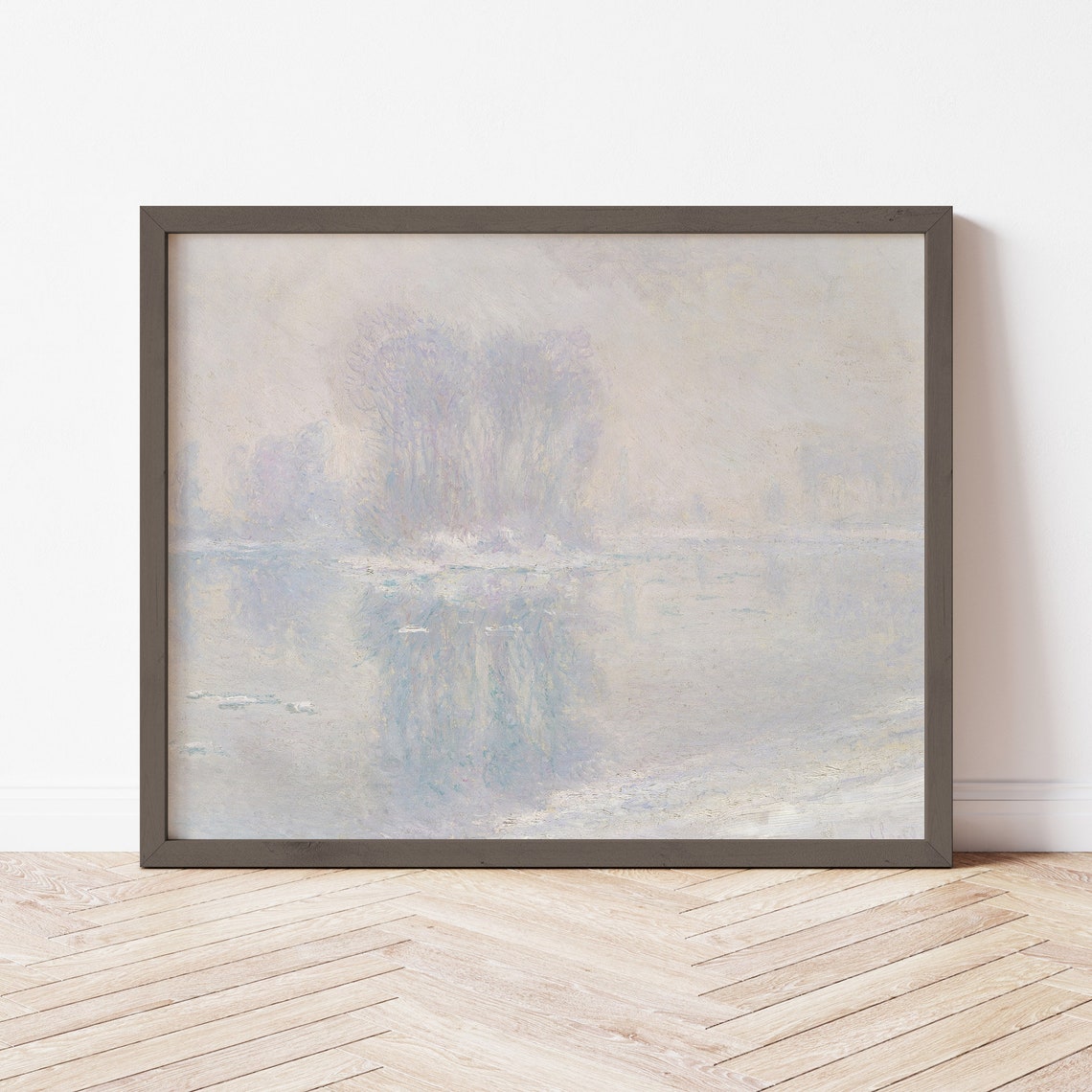 Ice Floes By Claude Monet Vintage 1890s Oil Painting Wall Art Winter Dcor Art 88 - Image 2