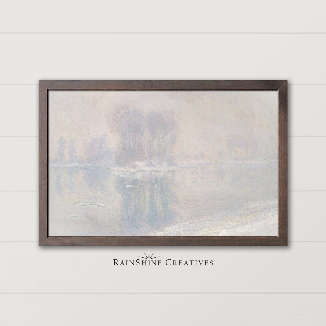 Claude Monet Ice Floes Misty Winter River Impressionist Poster