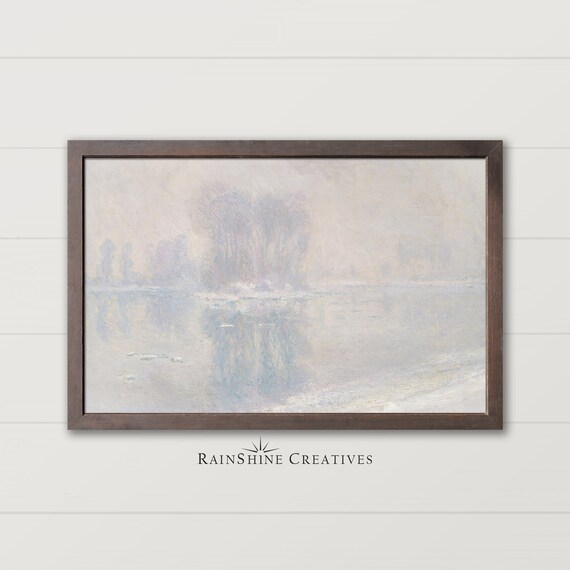 Claude Monet Ice Floes Misty Winter River Impressionist Poster
