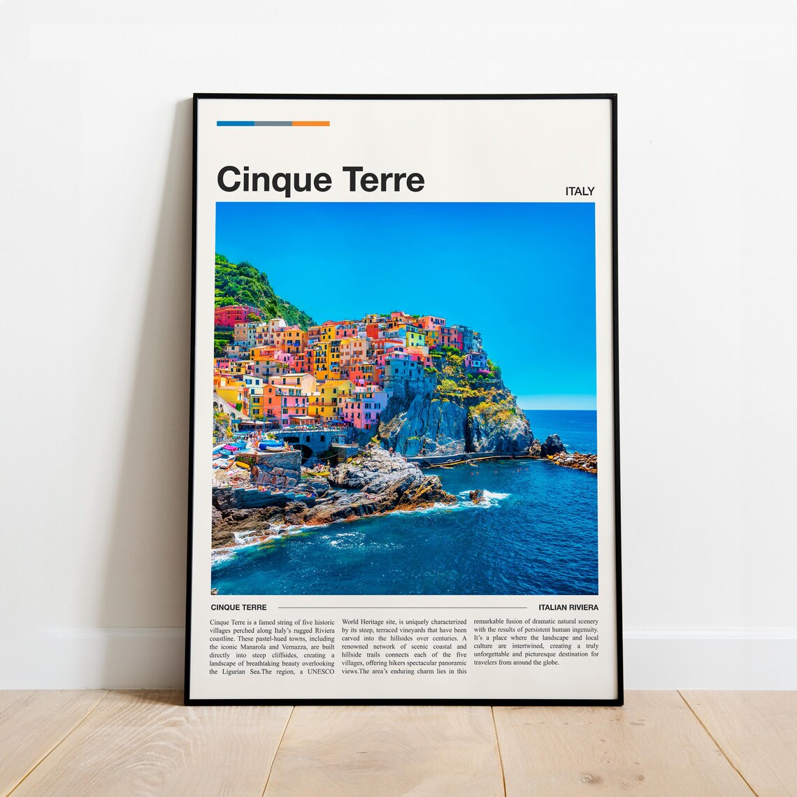 Cinque Terre Italy Manarola Italian Riviera Coastal Travel Poster