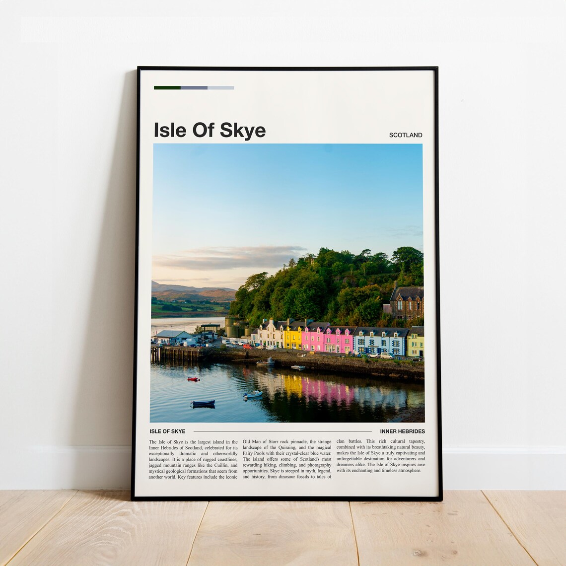 Isle Of Skye Scotland Inner Hebrides Colorful Harbor Travel Poster