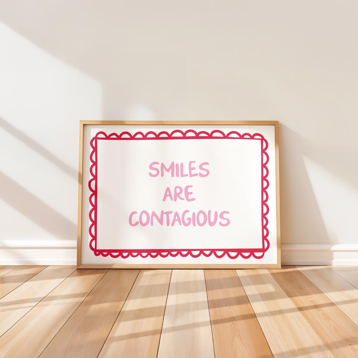 Smiles Are Contagious Art Print, Uplifting Quote