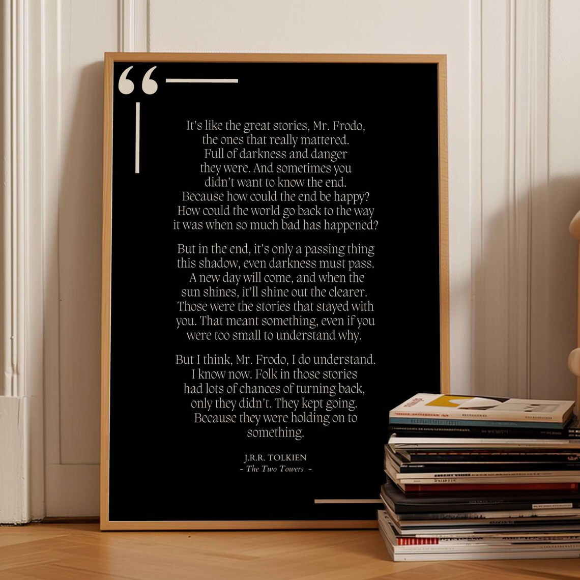 J.R.R. Tolkien Two Towers Great Stories Black Edition Cinematic Poster