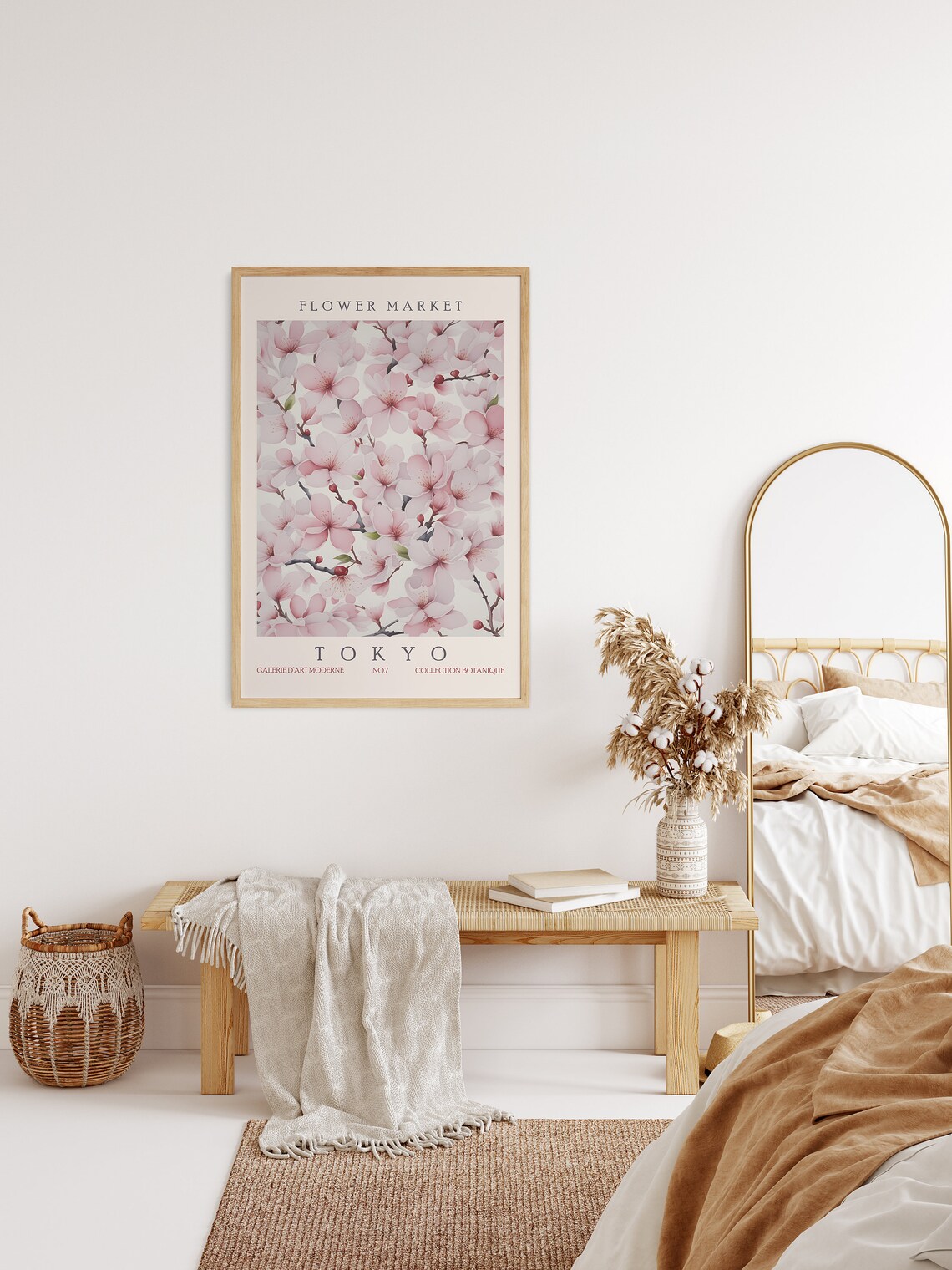 Cherry Blossom Flower Market Poster Print, Tokyo Retro - Image 2