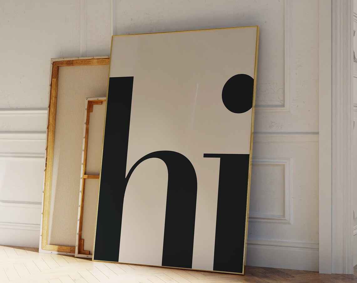 Hi Poster, Minimalist Typography Entryway Print