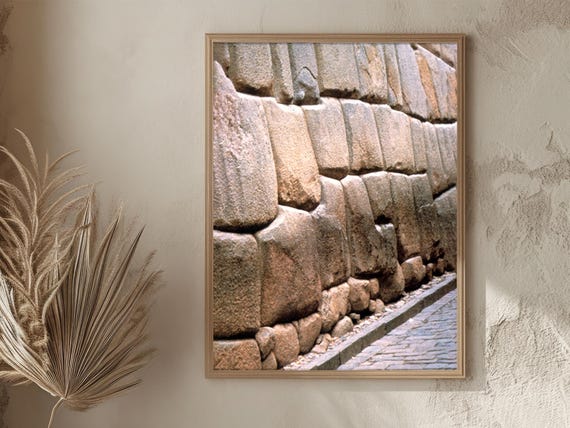 Inca Stone Wall Print Ancient Cusco Architecture Art Historic Andean Heritage Decor Pre Columbian Photography Gift For Wall Art Lovers