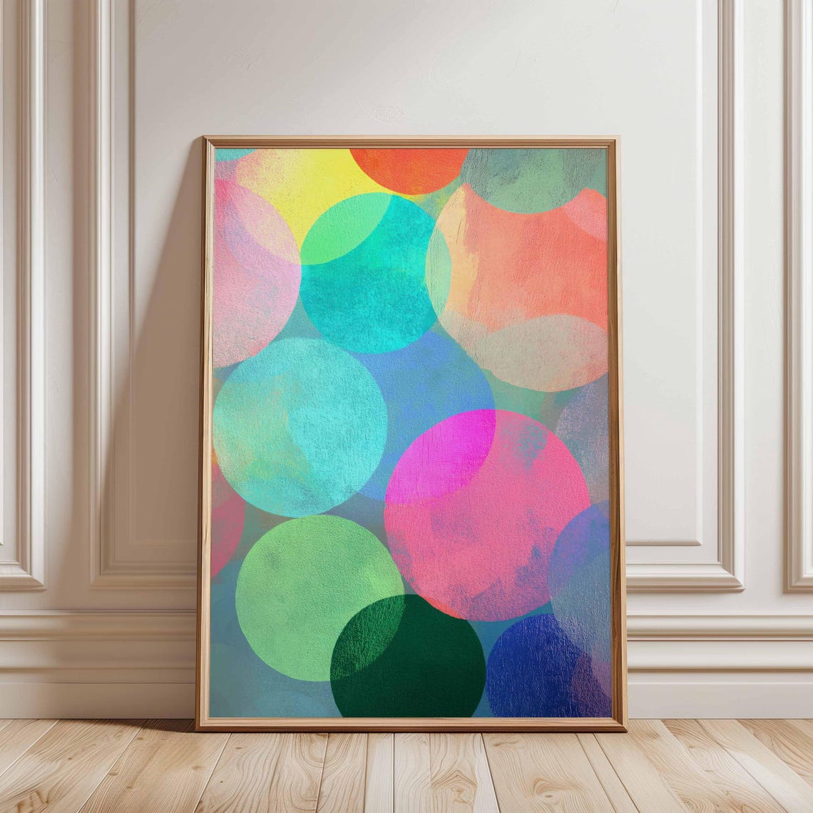 Pastel Polka Dot Circles Joyful Modern Abstract Bubble Poster