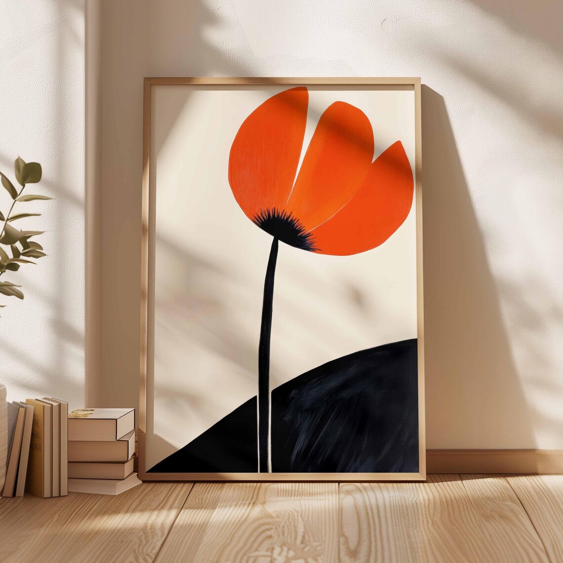 Minimalist Tulip Art Print, Botanical Floral Poster
