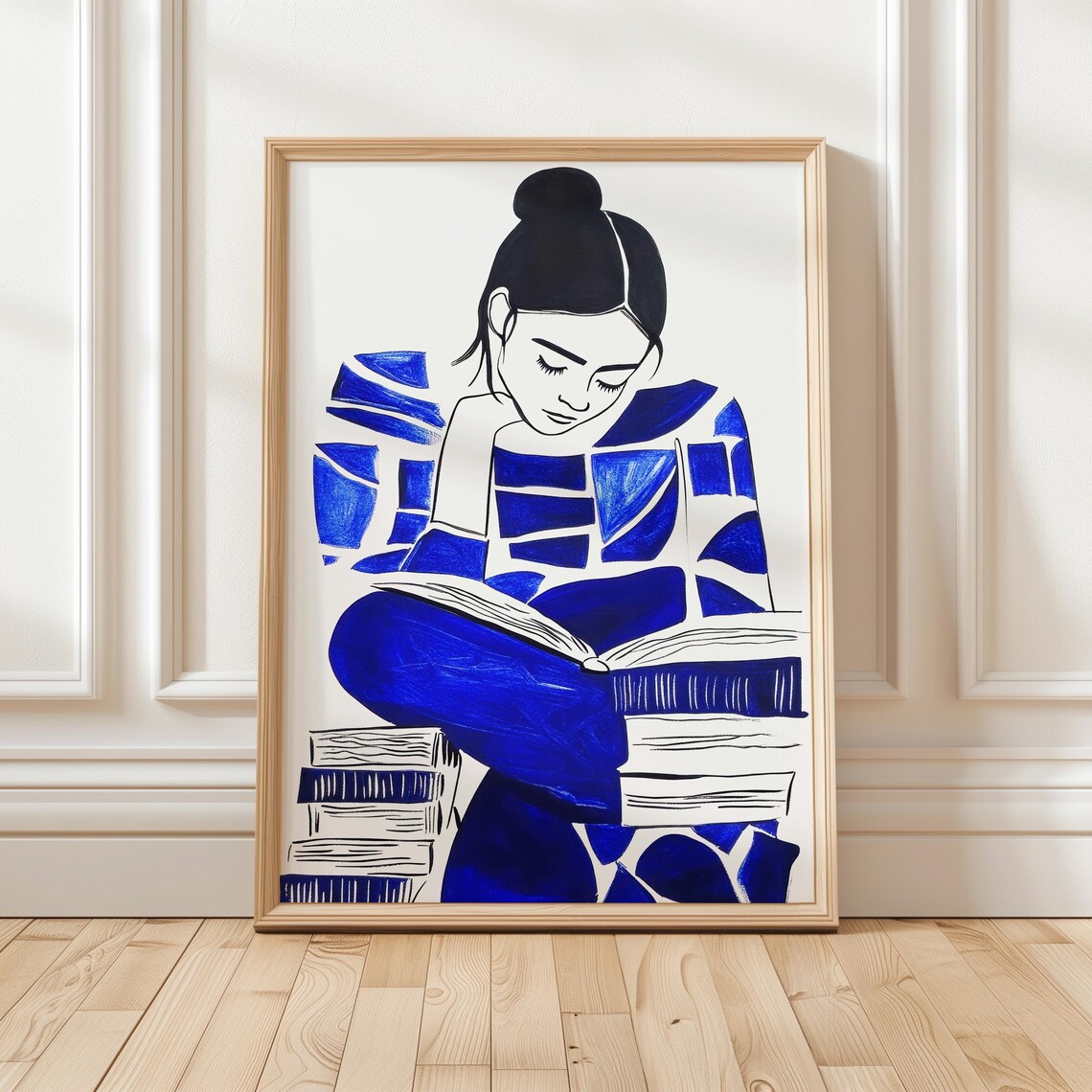 Woman Reading, Dreamy Illustration for Book Lovers