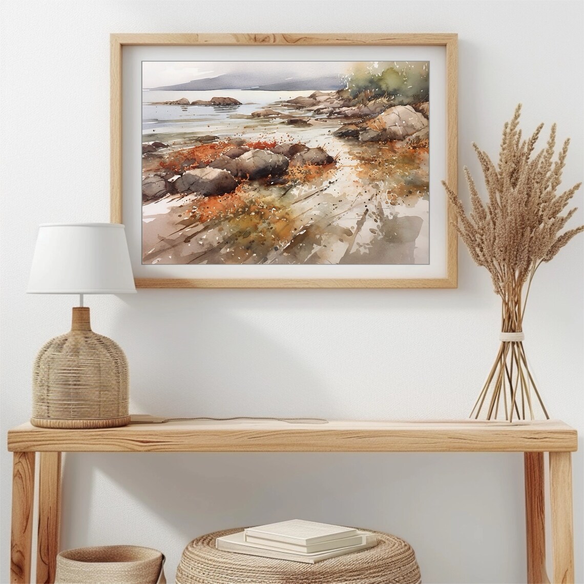 Isle of Skye Scotland Coral Beach Rocky Shore Watercolor Poster - Image 5