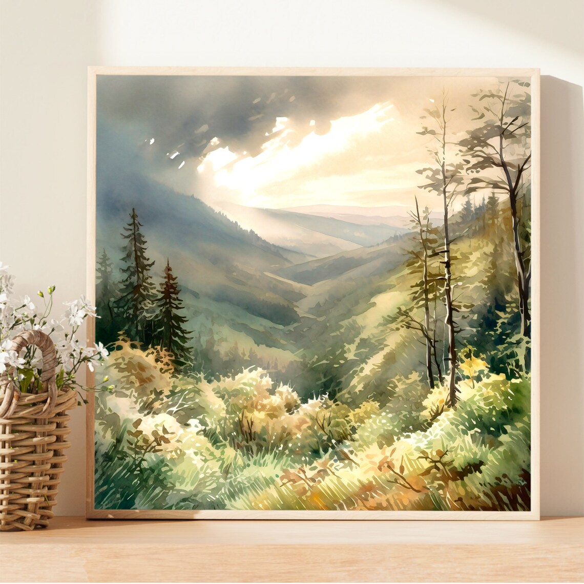 Great Smoky Mountains Watercolor Travel Poster - Image 2