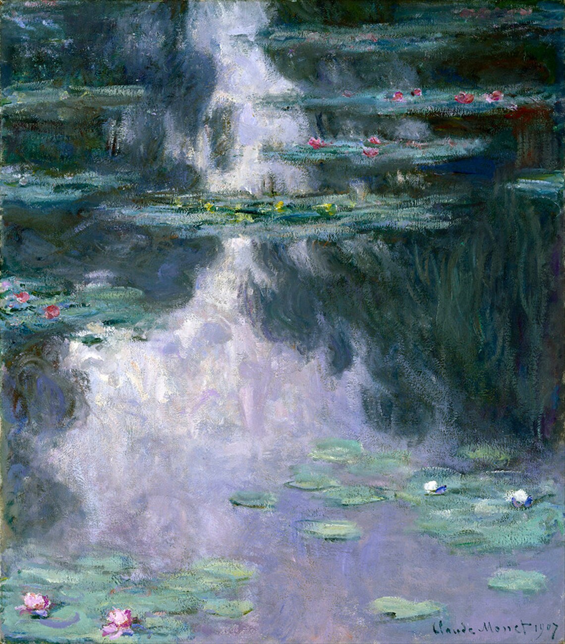 Claude Monet Water Lilies Nymphas 1907 Pond Reflection Impressionist Poster - Image 2